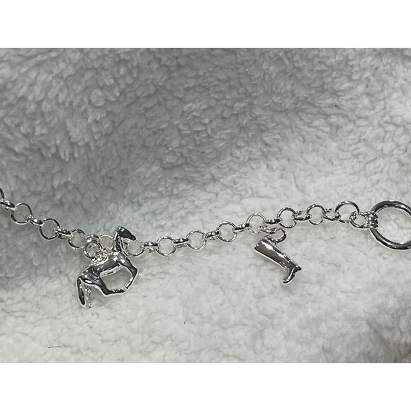 Cowgirl Charm Bracelet Southwest Style Silvertone Womens Toggle Western 8in - Picture 8 of 9